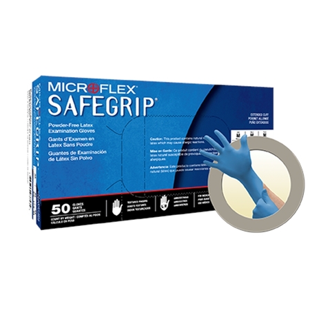 BARRIERSAFE SOLUTIONS INTERNATIONAL Safegrip Pf Latex Gloves Large 50Pk SG-375-L